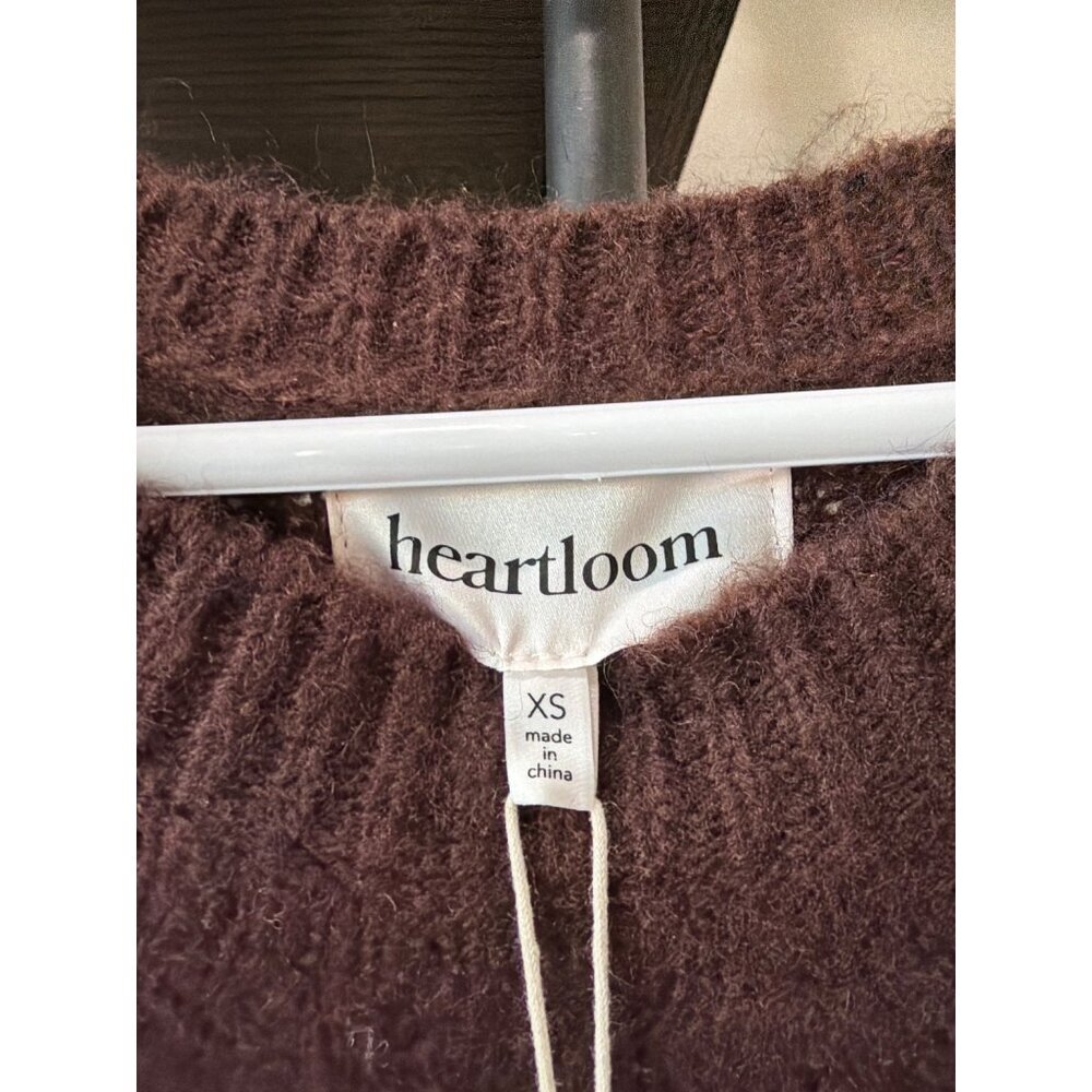 Heartloom Edith Jacquard Sweater Bisque Cream Navy Womens Size XS - Picture 9 of 9